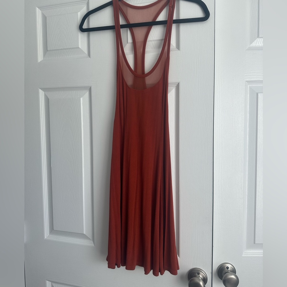 Burnt orange flowy summer dress